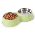 Double Gamelle en Acier Inoxydable pour Animaux | Station de Repas Durable pour Chats, Chiots et Petits Chiens
