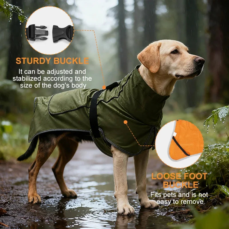 Manteau de Pluie Coupe-vent pour Chien – Imperméable avec Bande Réfléchissante