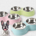 Double Gamelle en Acier Inoxydable pour Animaux | Station de Repas Durable pour Chats, Chiots et Petits Chiens
