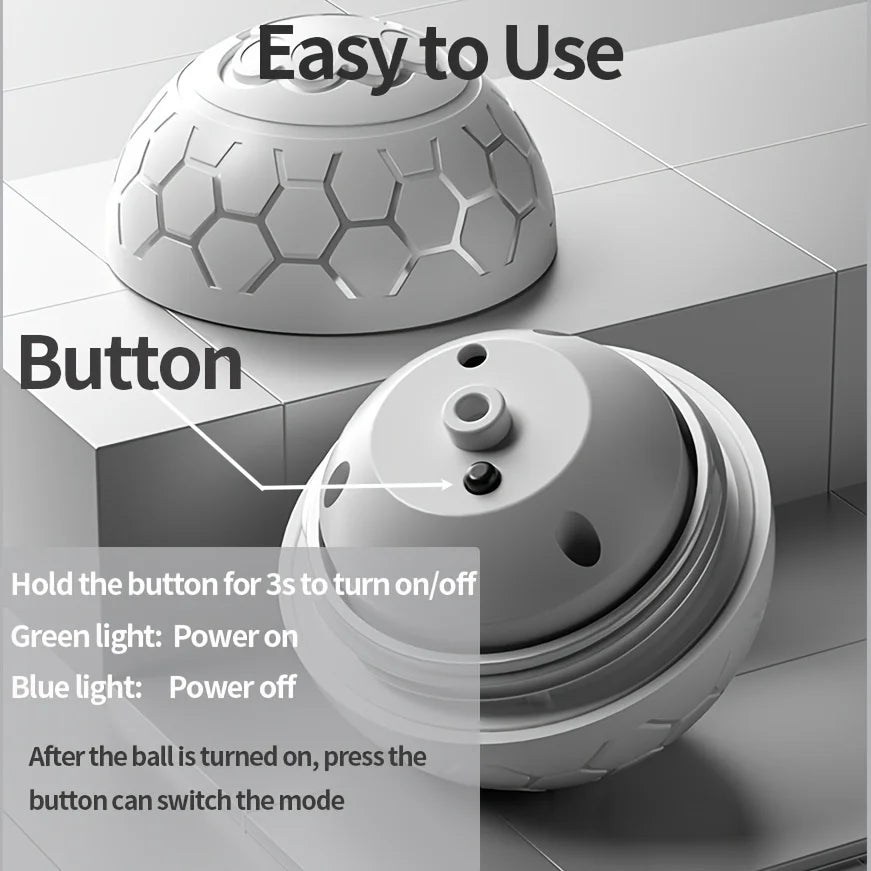Interactive Smart Ball for Pets – Automatic Bouncing Toy with RGB Lights | USB Rechargeable