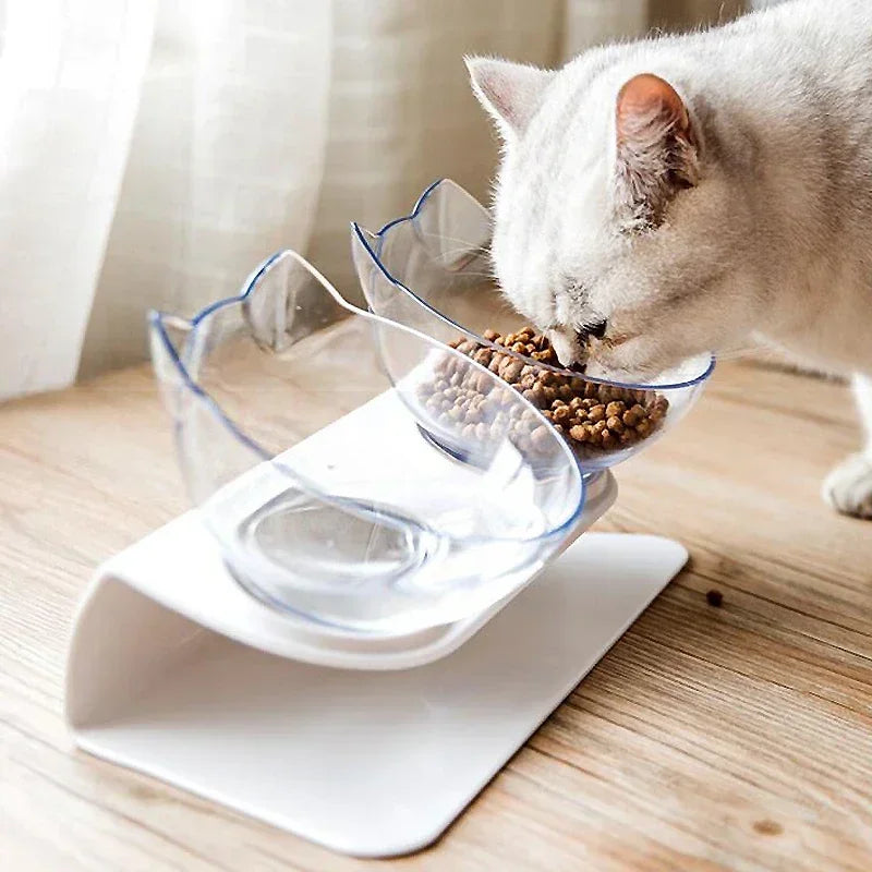 Double Gamelle Antidérapante avec Support | Bols pour Nourriture et Eau pour Chats et Petits Chiens